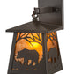 Meyda Lighting Black Bear 7" Timeless Bronze Hanging Wall Sconce With Amber Mica Shade Glass