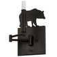 Meyda Lighting Black Bear 8-16" Textured Black Swing Arm Wall Sconce With Beige Tan Faux Shade