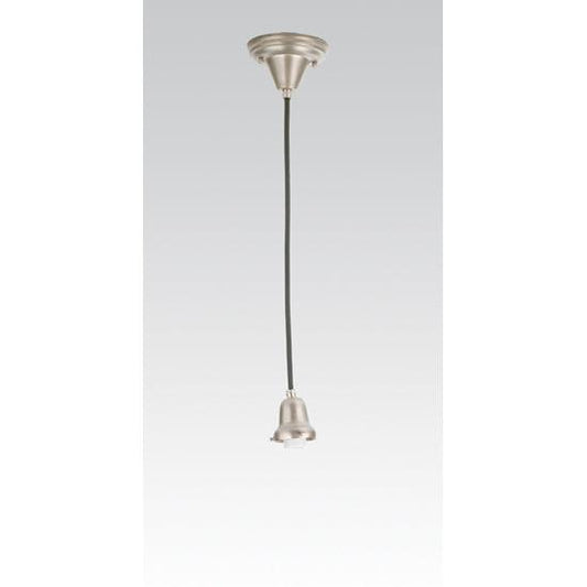Meyda Lighting Black Cloth Covered Paddle Socket Hanger Pendant Light With 2.25" Burnished Nickel Fitter