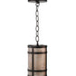 Meyda Lighting Black Dog 5" Mahogany Bronze Mini Pendant Light With Silver Mica Shade Glass