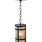Meyda Lighting Black Dog 5" Mahogany Bronze Mini Pendant Light With Silver Mica Shade Glass