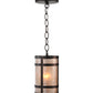 Meyda Lighting Black Dog 5" Mahogany Bronze Mini Pendant Light With Silver Mica Shade Glass