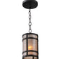 Meyda Lighting Black Dog 5" Mahogany Bronze Mini Pendant Light With Silver Mica Shade Glass