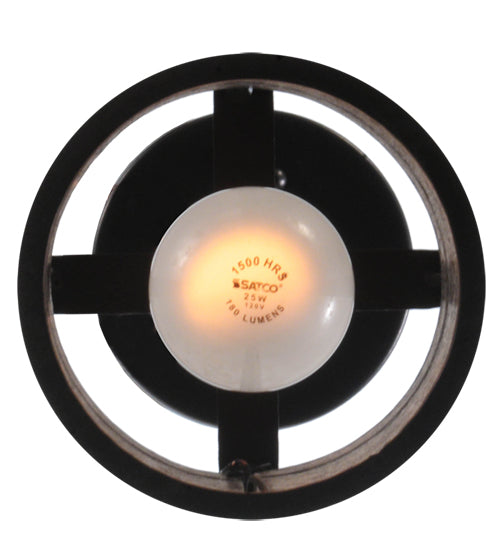 Meyda Lighting Black Dog 5" Mahogany Bronze Mini Pendant Light With Silver Mica Shade Glass