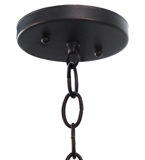 Meyda Lighting Black Dog 5" Mahogany Bronze Mini Pendant Light With Silver Mica Shade Glass