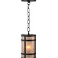 Meyda Lighting Black Dog 5" Mahogany Bronze Mini Pendant Light With Silver Mica Shade Glass