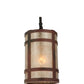 Meyda Lighting Black Dog 5" Wrought Iron On Rust Mini Pendant Light With Silver Mica Shade Glass