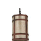 Meyda Lighting Black Dog 5" Wrought Iron On Rust Mini Pendant Light With Silver Mica Shade Glass