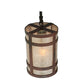 Meyda Lighting Black Dog 5" Wrought Iron On Rust Mini Pendant Light With Silver Mica Shade Glass