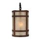 Meyda Lighting Black Dog 5" Wrought Iron On Rust Mini Pendant Light With Silver Mica Shade Glass