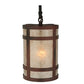 Meyda Lighting Black Dog 5" Wrought Iron On Rust Mini Pendant Light With Silver Mica Shade Glass