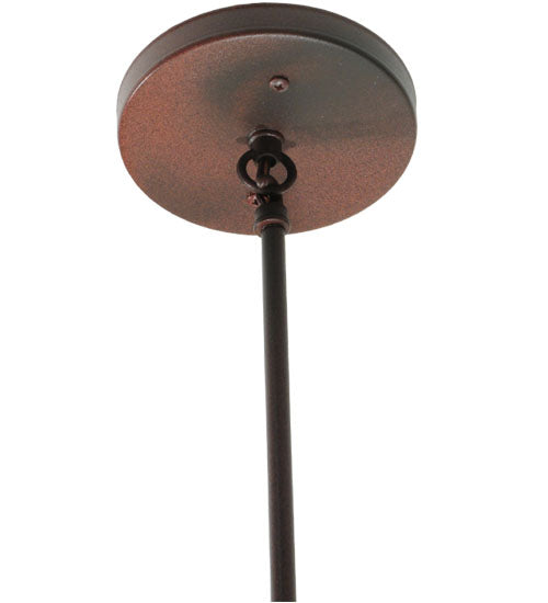 Meyda Lighting Black Dog 5" Wrought Iron On Rust Mini Pendant Light With Silver Mica Shade Glass