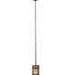 Meyda Lighting Black Dog 5" Wrought Iron On Rust Mini Pendant Light With Silver Mica Shade Glass