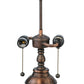 Meyda Lighting Black Eyed Susan 20" 2-Light Antique Copper Table Lamp With Multi-Colored Shade Glass