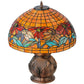 Meyda Lighting Black Eyed Susan 20" 2-Light Antique Copper Table Lamp With Multi-Colored Shade Glass