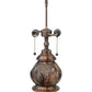Meyda Lighting Black Eyed Susan 20" 2-Light Antique Copper Table Lamp With Multi-Colored Shade Glass