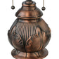 Meyda Lighting Black Eyed Susan 20" 2-Light Antique Copper Table Lamp With Multi-Colored Shade Glass