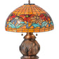 Meyda Lighting Black Eyed Susan 20" 2-Light Antique Copper Table Lamp With Multi-Colored Shade Glass