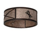 Meyda Lighting Black Stallion 24" 4-Light Mahogany Bronze & Solar Black Flush Mount Light With Silver Mica Shade Glass