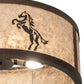 Meyda Lighting Black Stallion 24" 4-Light Mahogany Bronze & Solar Black Flush Mount Light With Silver Mica Shade Glass