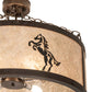 Meyda Lighting Black Stallion 24" 4-Light Mahogany Bronze & Solar Black Semi-flush Mount Light With Silver Mica Shade Glass