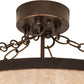 Meyda Lighting Black Stallion 24" 4-Light Mahogany Bronze & Solar Black Semi-flush Mount Light With Silver Mica Shade Glass