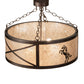 Meyda Lighting Black Stallion 24" 4-Light Mahogany Bronze & Solar Black Semi-flush Mount Light With Silver Mica Shade Glass