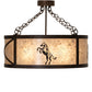 Meyda Lighting Black Stallion 24" 4-Light Mahogany Bronze & Solar Black Semi-flush Mount Light With Silver Mica Shade Glass