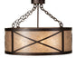 Meyda Lighting Black Stallion 24" 4-Light Mahogany Bronze & Solar Black Semi-flush Mount Light With Silver Mica Shade Glass