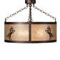 Meyda Lighting Black Stallion 24" 4-Light Mahogany Bronze & Solar Black Semi-flush Mount Light With Silver Mica Shade Glass