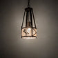 Meyda Lighting Black Stallion 8" Mahogany Bronze & Solar Black Mini Pendant Light With Silver Mica Shade Glass