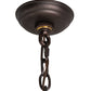 Meyda Lighting Black Stallion 8" Mahogany Bronze & Solar Black Mini Pendant Light With Silver Mica Shade Glass