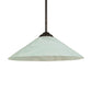 Meyda Lighting Blanco Swirl 18" Craftsman Brown Pendant Light With White Shade Glass