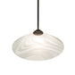 Meyda Lighting Blanco Swirl 18" Craftsman Brown Pendant Light With White Shade Glass