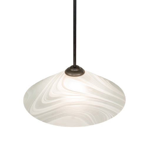 Meyda Lighting Blanco Swirl 18" Craftsman Brown Pendant Light With White Shade Glass