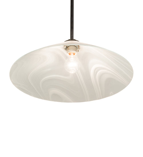 Meyda Lighting Blanco Swirl 18" Craftsman Brown Pendant Light With White Shade Glass