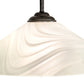Meyda Lighting Blanco Swirl 18" Craftsman Brown Pendant Light With White Shade Glass