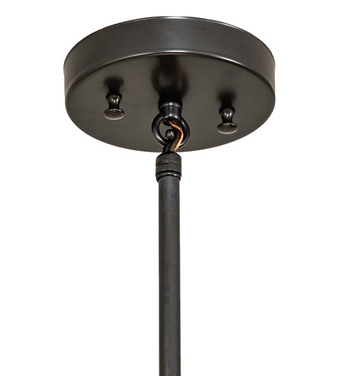 Meyda Lighting Blanco Swirl 18" Craftsman Brown Pendant Light With White Shade Glass