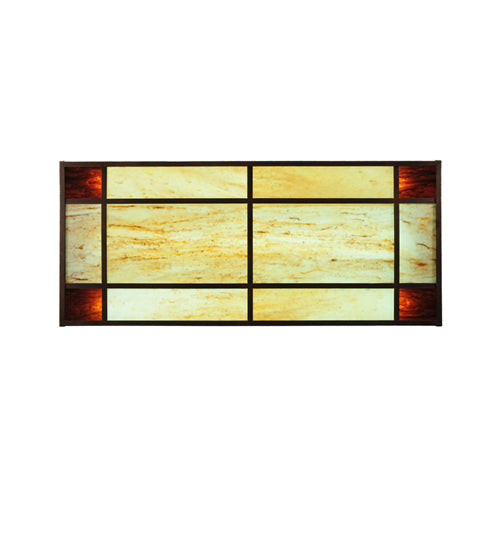 Meyda Lighting Blaze 54" 3-Light Antique Rust Island Flush Mount Light With Maduro & Travertine Idalight Shade Glass