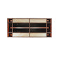 Meyda Lighting Blaze 54" 3-Light Antique Rust Island Flush Mount Light With Maduro & Travertine Idalight Shade Glass