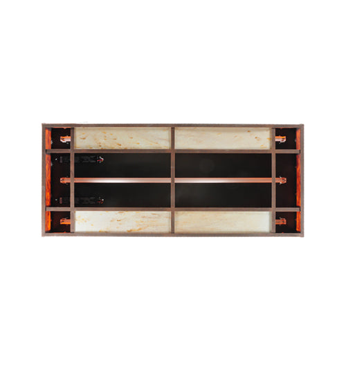 Meyda Lighting Blaze 54" 3-Light Antique Rust Island Flush Mount Light With Maduro & Travertine Idalight Shade Glass