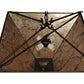 Meyda Lighting Blossoming Branches 34" 4-Light Coffee Bean Inverted Pendant Light With Silver Mica Shade Glass