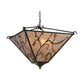Meyda Lighting Blossoming Branches 34" 4-Light Coffee Bean Inverted Pendant Light With Silver Mica Shade Glass