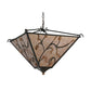 Meyda Lighting Blossoming Branches 34" 4-Light Coffee Bean Inverted Pendant Light With Silver Mica Shade Glass