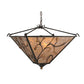Meyda Lighting Blossoming Branches 34" 4-Light Coffee Bean Inverted Pendant Light With Silver Mica Shade Glass