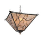 Meyda Lighting Blossoming Branches 34" 4-Light Coffee Bean Inverted Pendant Light With Silver Mica Shade Glass