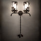 Meyda Lighting Blue Oak 20" 2-Light Hanna Copper & Cimarron Bronze Wall Sconce With Frosted Seeded Shade Glass