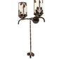 Meyda Lighting Blue Oak 20" 2-Light Hanna Copper & Cimarron Bronze Wall Sconce With Frosted Seeded Shade Glass