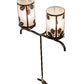 Meyda Lighting Blue Oak 20" 2-Light Hanna Copper & Cimarron Bronze Wall Sconce With Frosted Seeded Shade Glass