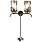 Meyda Lighting Blue Oak 20" 2-Light Hanna Copper & Cimarron Bronze Wall Sconce With Frosted Seeded Shade Glass